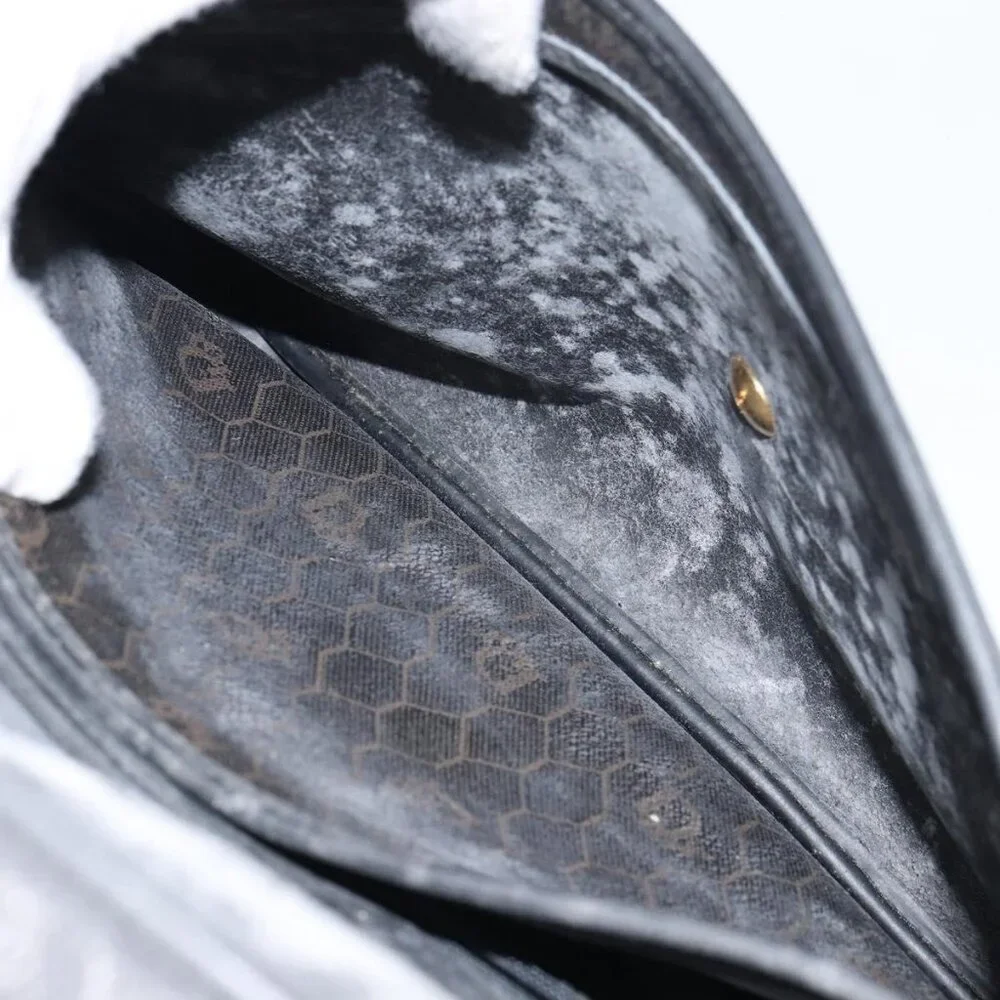 Authentic Christian Dior Honeycomb Canvas Shoulder Bag PVC Black Gold - Picture 4 of 16